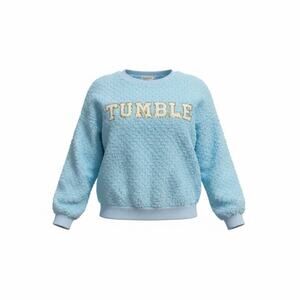 BesserBay Girls Sweatshirt Size M Blue Tumble Chenille Pullover Long Sleeve